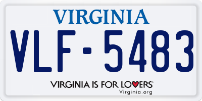 VA license plate VLF5483