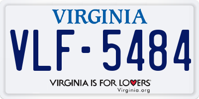 VA license plate VLF5484