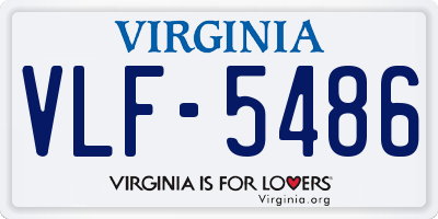 VA license plate VLF5486