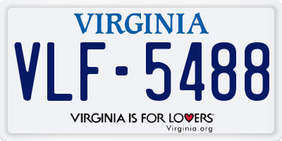 VA license plate VLF5488