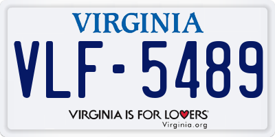 VA license plate VLF5489