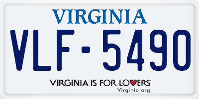 VA license plate VLF5490