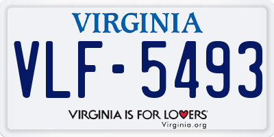 VA license plate VLF5493