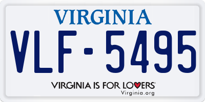 VA license plate VLF5495