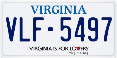 VA license plate VLF5497