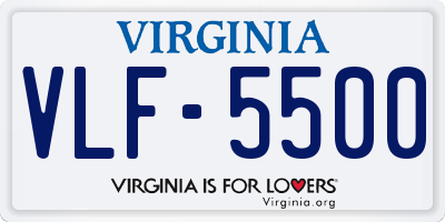 VA license plate VLF5500