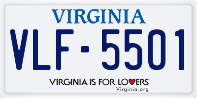 VA license plate VLF5501