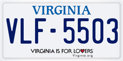 VA license plate VLF5503