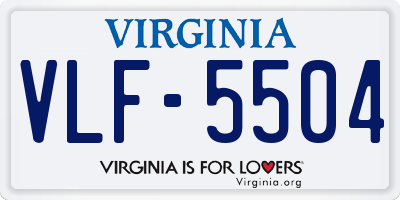 VA license plate VLF5504