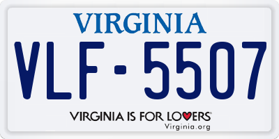VA license plate VLF5507