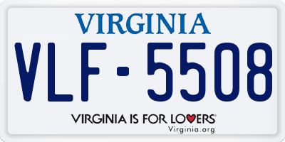 VA license plate VLF5508