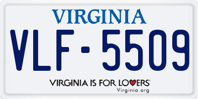 VA license plate VLF5509