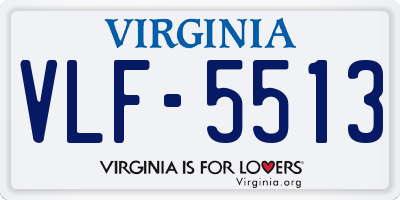 VA license plate VLF5513