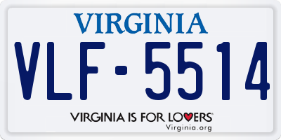 VA license plate VLF5514