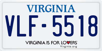 VA license plate VLF5518