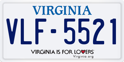 VA license plate VLF5521