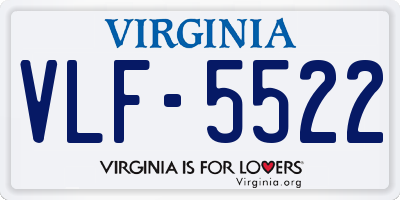 VA license plate VLF5522
