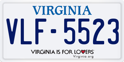 VA license plate VLF5523