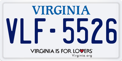 VA license plate VLF5526