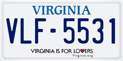 VA license plate VLF5531