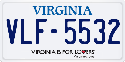 VA license plate VLF5532
