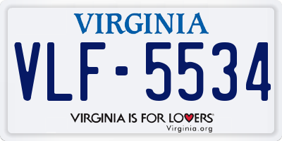 VA license plate VLF5534