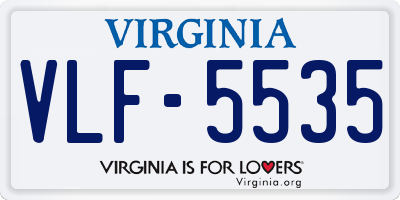 VA license plate VLF5535