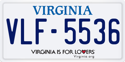 VA license plate VLF5536
