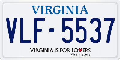 VA license plate VLF5537