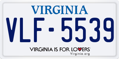 VA license plate VLF5539