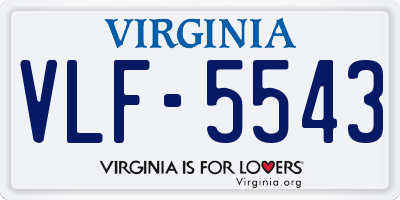 VA license plate VLF5543