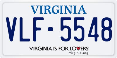 VA license plate VLF5548