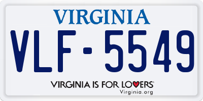VA license plate VLF5549