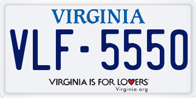 VA license plate VLF5550