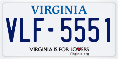 VA license plate VLF5551