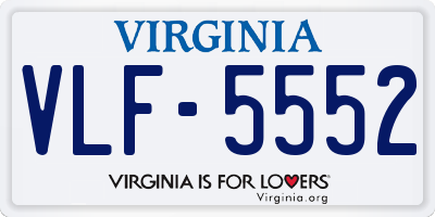 VA license plate VLF5552