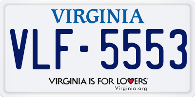 VA license plate VLF5553