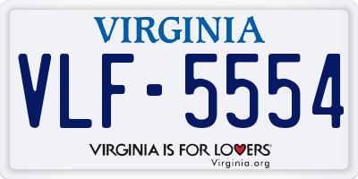 VA license plate VLF5554