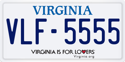 VA license plate VLF5555