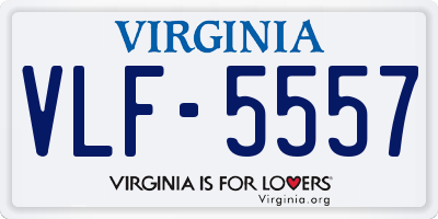 VA license plate VLF5557
