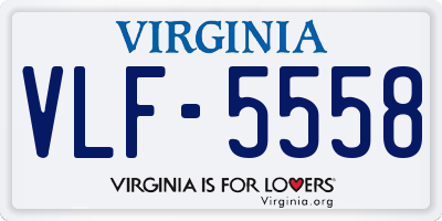 VA license plate VLF5558