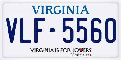 VA license plate VLF5560