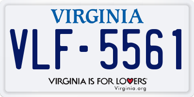 VA license plate VLF5561