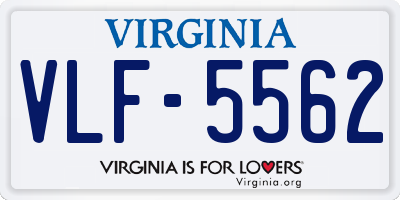 VA license plate VLF5562