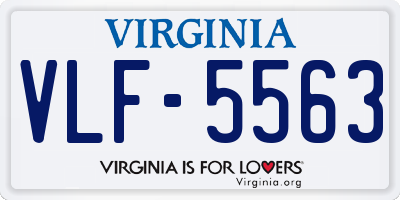 VA license plate VLF5563