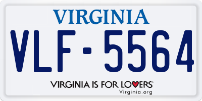 VA license plate VLF5564