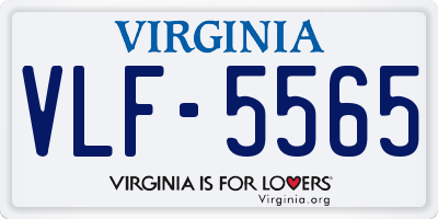 VA license plate VLF5565