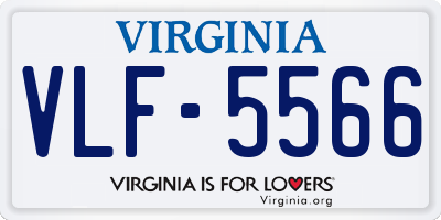 VA license plate VLF5566