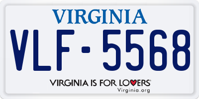 VA license plate VLF5568