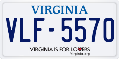 VA license plate VLF5570